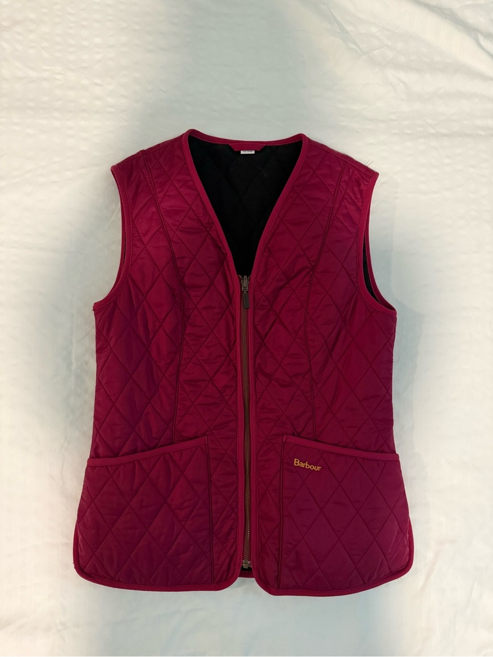 Barbour Quilted Sleeveless Vest in Deep Berry
